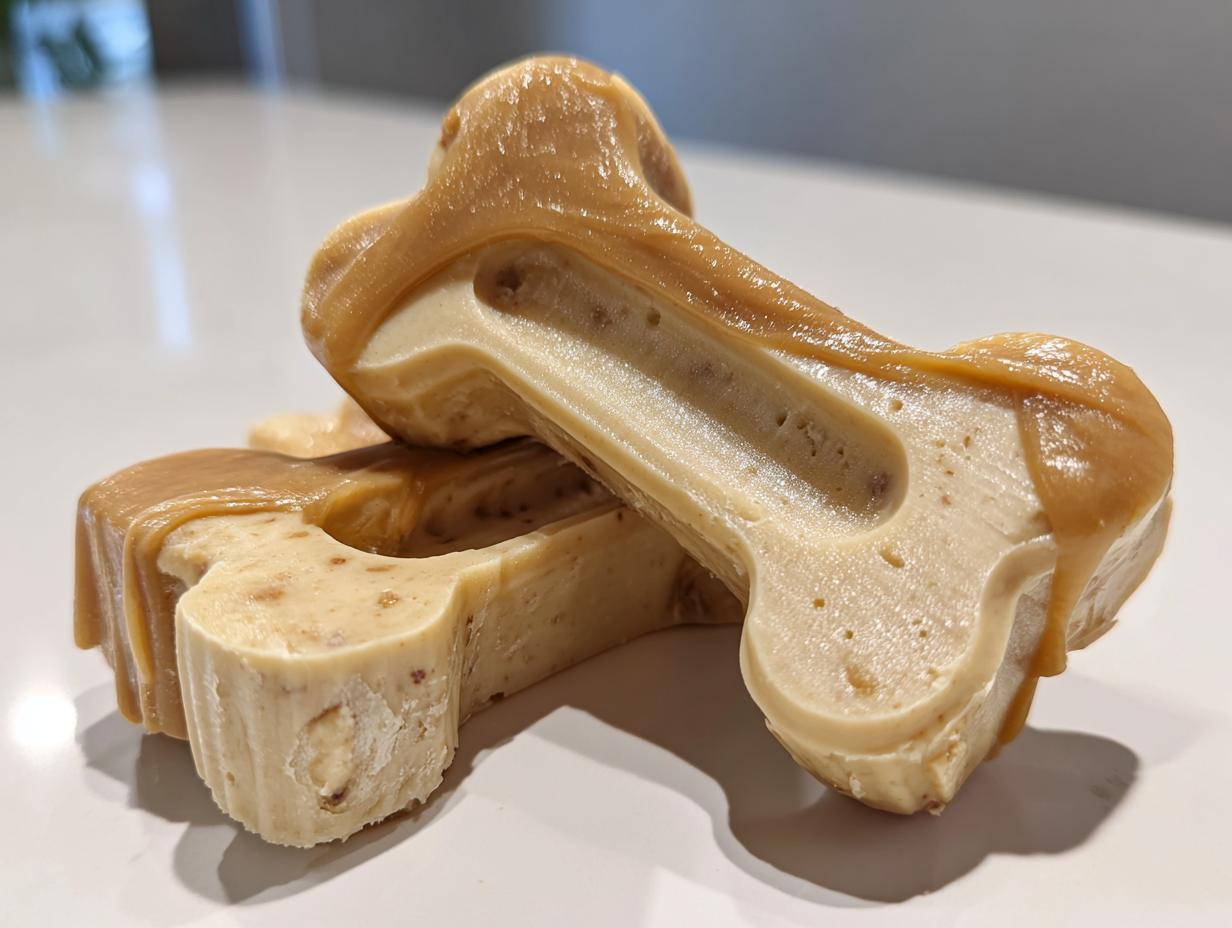 Peanut Butter & Banana Frosty Bones for Dogs